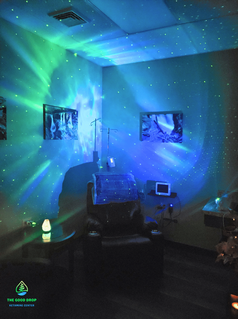 green room room at the good drop ketamine clinic in avoca, pa