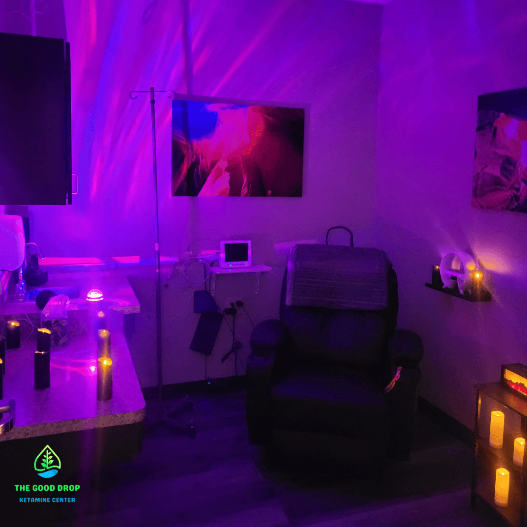 ketamine therapy infusion room at the good drop in avoca, pa